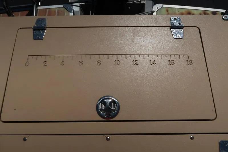 Slide: The Image of 2013 Berkshire 231RFCSTS13 boat compartment with ruler and latch. - 25