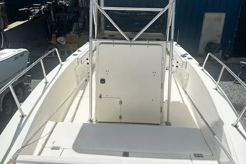 Slide: The Image of 1997 Sea Cat Catamaran with spacious deck and sturdy railings, ideal for marine adventures. - 13