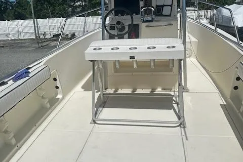 Slide: The Image of 1997 Sea Cat Catamaran with spacious deck and steering console, ideal for marine adventures. - 14