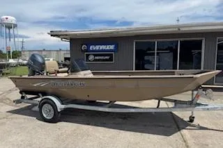 Slide: The Image of 2023 SeaArk RX170 SC boat on trailer outside dealership. - 3