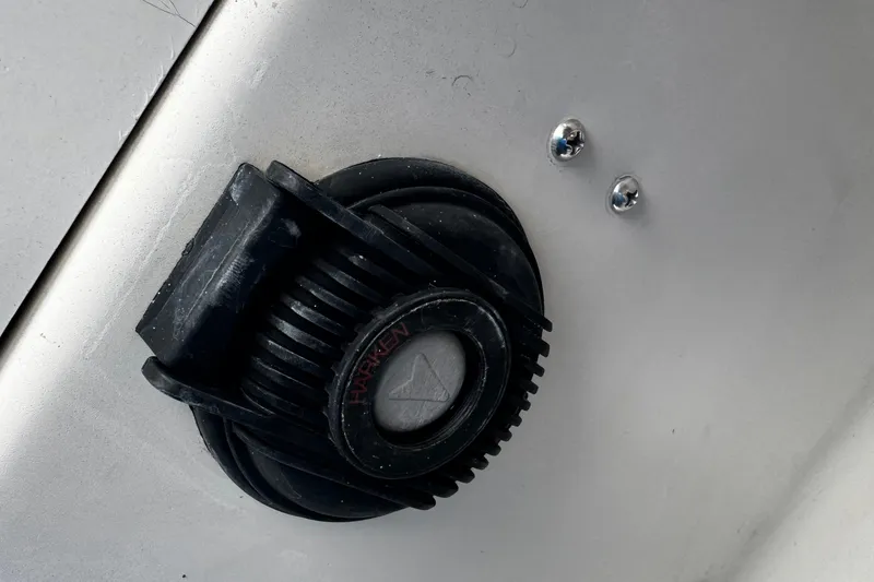 Slide: The Image of Close-up of a Harken deck fitting on a 1984 Nonsuch 26 Classic sailboat. - 10