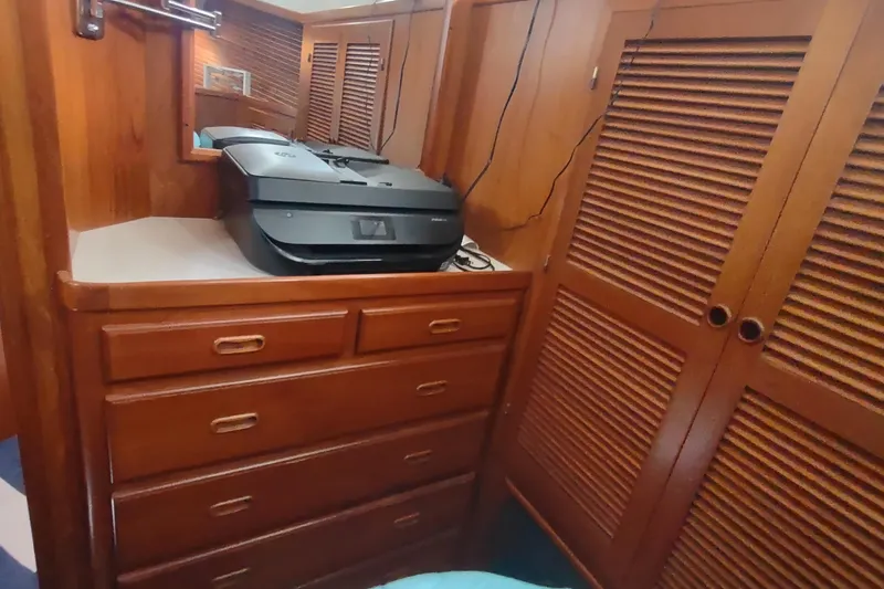 Slide: The Image of Wooden interior of 2001 Kadey-Krogen 39 with printer on dresser. - 68