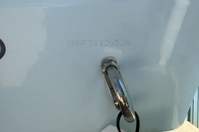 Slide: The Image of 2026 Sportsman Open 232 Center Console boat hull with serial number visible. - 14