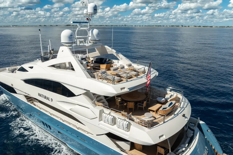 Slide: The Image of Luxurious 2009 Sunseeker 37 Metre Yacht cruising on open sea under blue skies. - 47