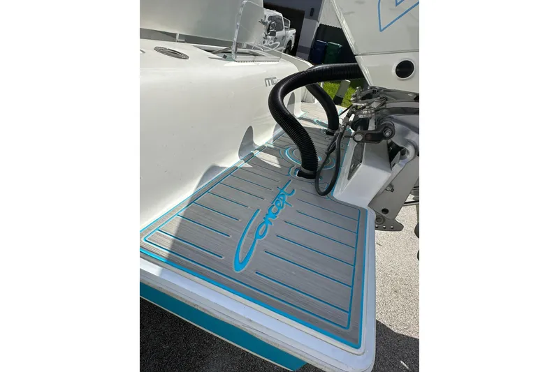 Slide: The Image of 2019 Concept 27' CC boat deck with logo and sleek design. - 32