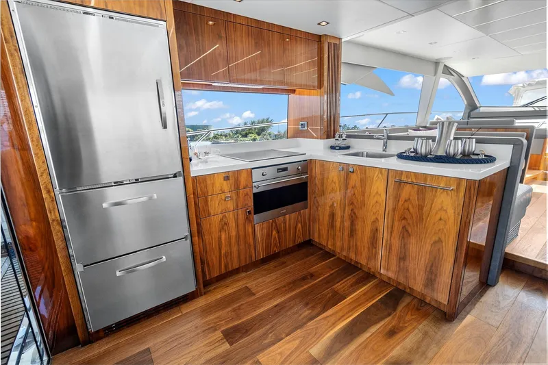 Slide: The Image of Luxurious kitchen interior of 2019 Sunseeker Manhattan 66 yacht with modern appliances. - 14