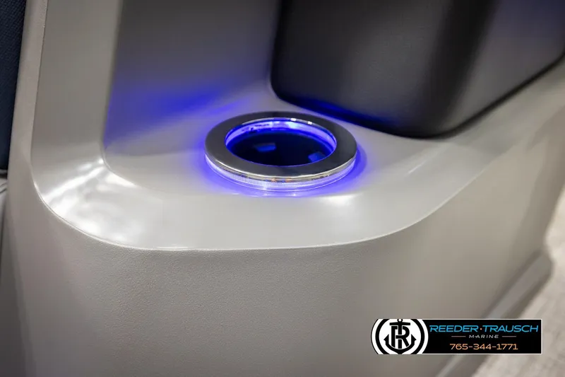 Slide: The Image of Illuminated cup holder in 2026 Avalon LSZ VRB boat interior, featuring sleek design. - 43