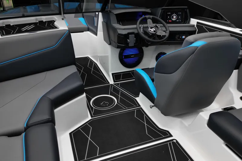 Slide: The Image of 2026 ATX Surf Boats 22 Type-S interior with modern design and advanced dashboard features. - 14