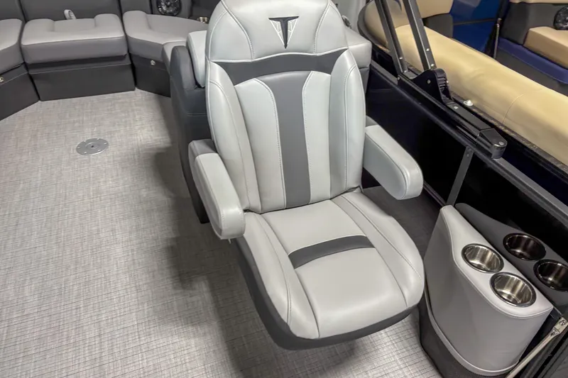 Slide: The Image of Luxurious seating in 2025 Trifecta 24 RF CS pontoon boat interior. - 8