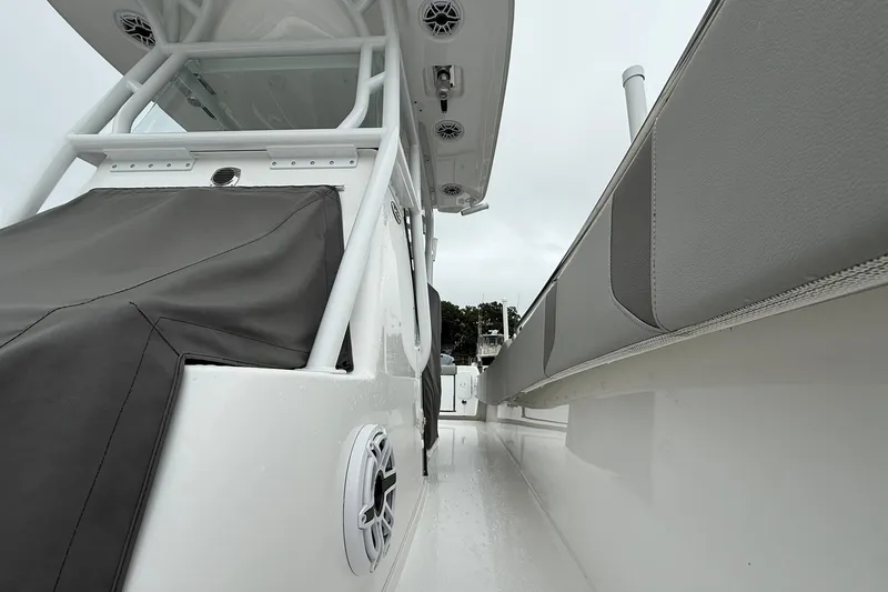 Slide: The Image of 2022 Cape Horn 34 XS boat interior with sleek design and modern features. - 17