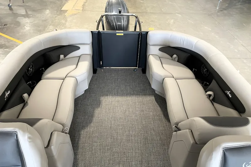 Slide: The Image of Luxurious seating on 2026 Barletta ARIA 22QC pontoon boat, featuring elegant design and comfort. - 32