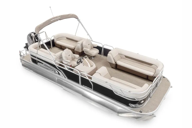 Slide: The Image of Manufacturer Provided Image: 2018 Princecraft Vectra 23 XT pontoon boat with beige seating and canopy. - 19