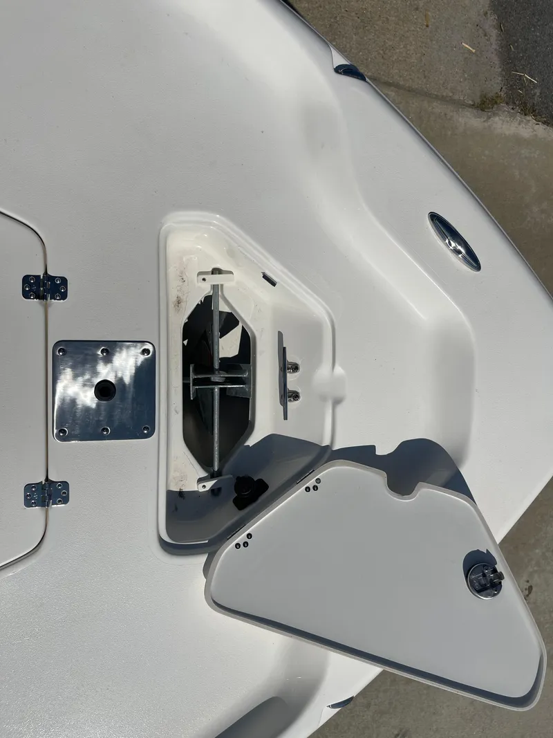Slide: The Image of Open hatch on 2025 Key West 230 Bay Reef boat deck. - 13