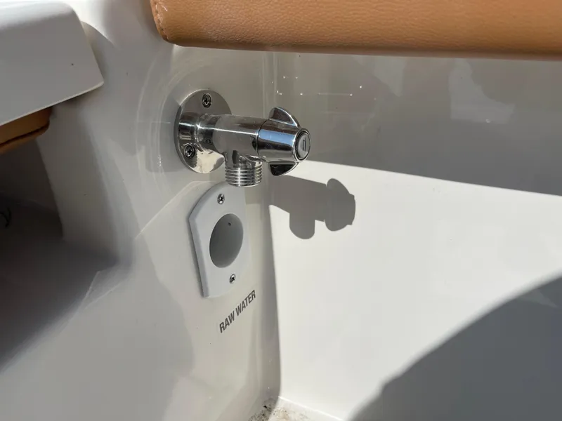 Slide: The Image of Raw water outlet on 2025 Key West 230 Bay Reef boat. - 17