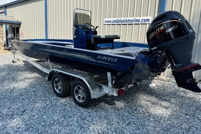 Slide: The Image of 2026 Alweld 2270 Vortex boat on trailer, displayed at Andalusia Marine. - 13