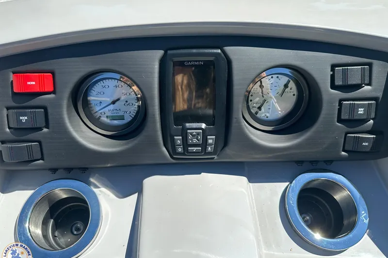 Slide: The Image of Dashboard of 2025 Bennington 18 SXL boat with gauges and controls. - 5