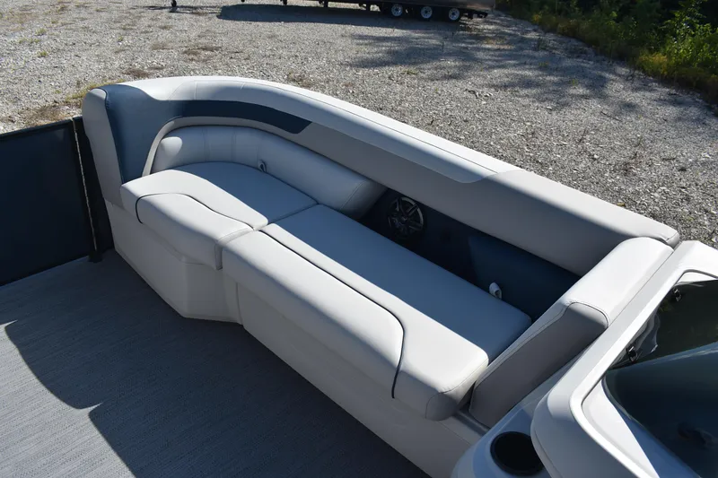 Slide: The Image of 2026 Godfrey Sweetwater 2086 C pontoon boat with spacious seating and modern design. - 17