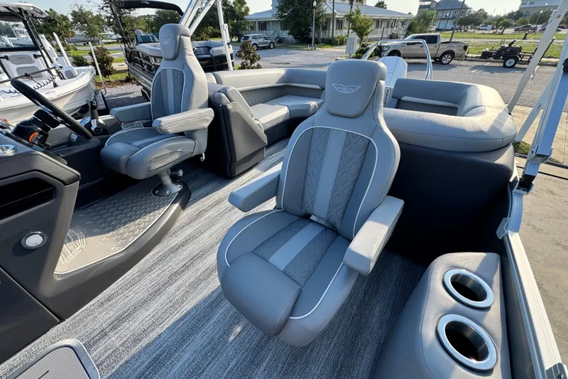 Slide: The Image of 2026 Bennington 24 MFB boat interior with luxurious seating and modern design. - 21
