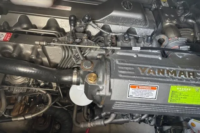 Slide: The Image of Engine of 2004 Cruisers Yachts 370 Express with Yanmar components. - 16