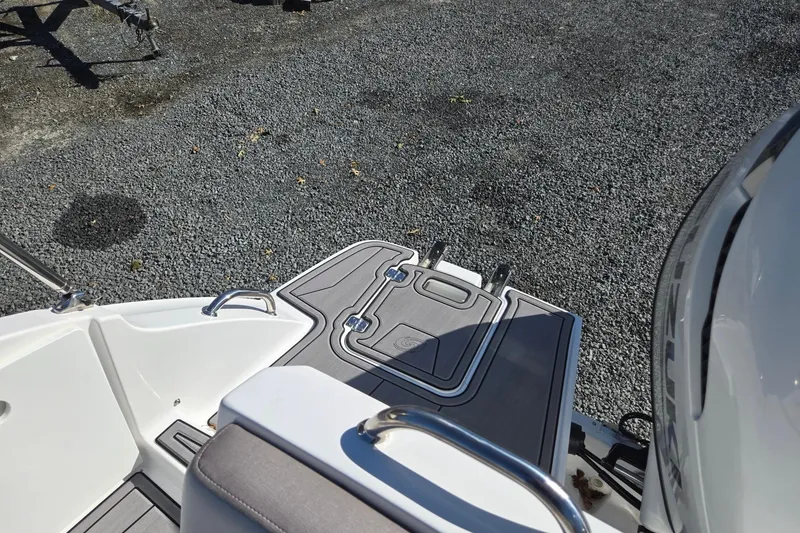 Slide: The Image of 2026 Hurricane SunDeck 235 OB boat deck with sleek design and modern features. - 31