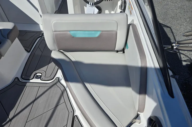 Slide: The Image of 2026 Hurricane SunDeck 235 OB boat interior with stylish seating and modern design. - 35