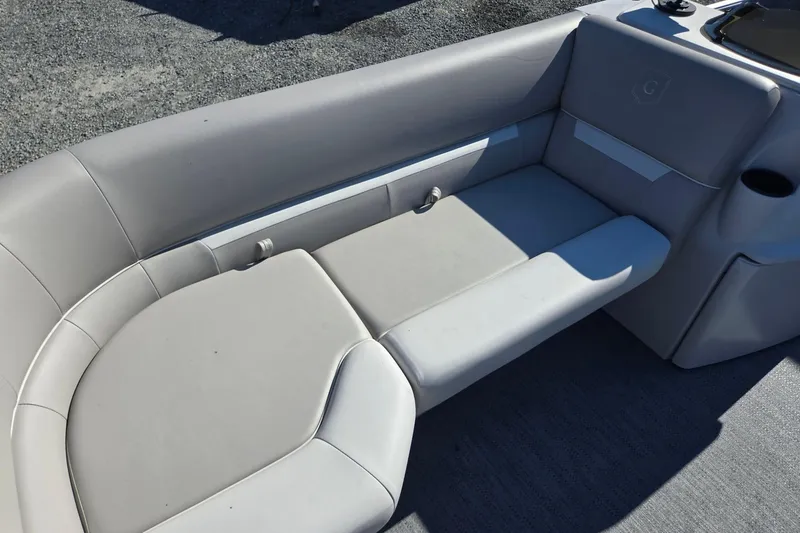 Slide: The Image of 2026 Godfrey Xperience 2286 SBX boat interior with sleek, comfortable seating. - 11