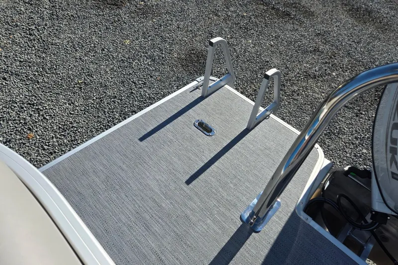 Slide: The Image of 2026 Godfrey Xperience 2286 SBX boat deck with ladder and railing. - 26