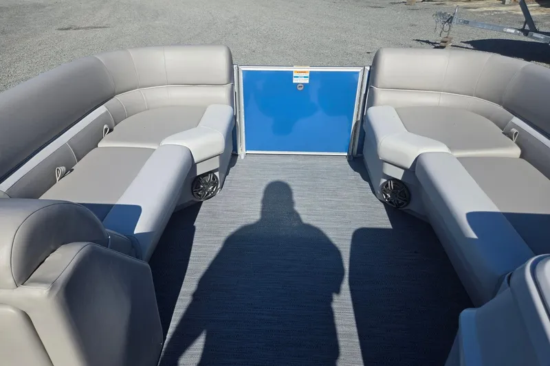 Slide: The Image of Interior of 2026 Godfrey Xperience 2286 SBX pontoon boat with gray seating. - 35