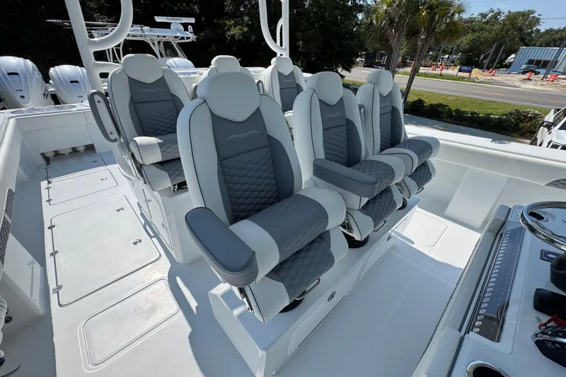 Slide: The Image of Luxurious seating on 2026 Invincible 46 Catamaran, featuring ergonomic design and premium materials. - 38
