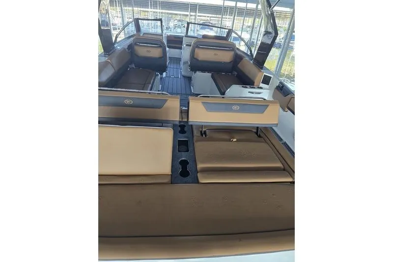 Slide: The Image of 2026 Cobalt R31 boat interior with luxurious seating and modern design. - 3
