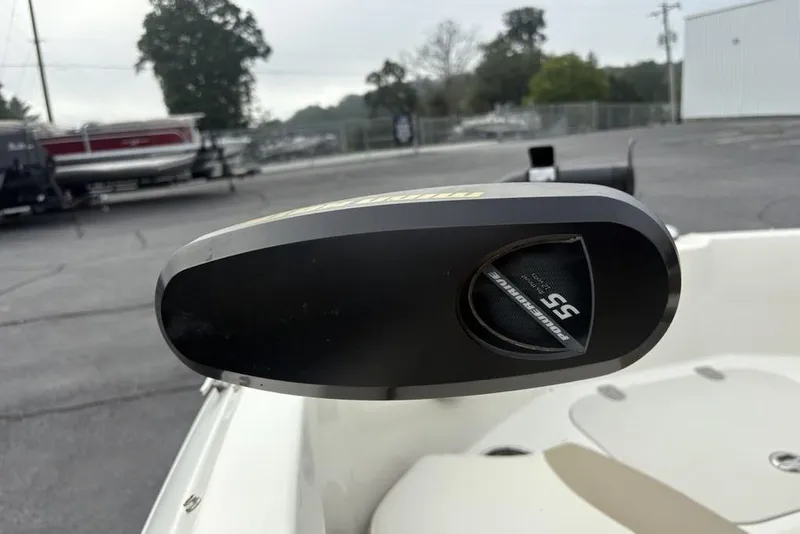 Slide: The Image of 2017 Stingray 191DC O/B boat detail with PowerDrive SS trolling motor. - 8