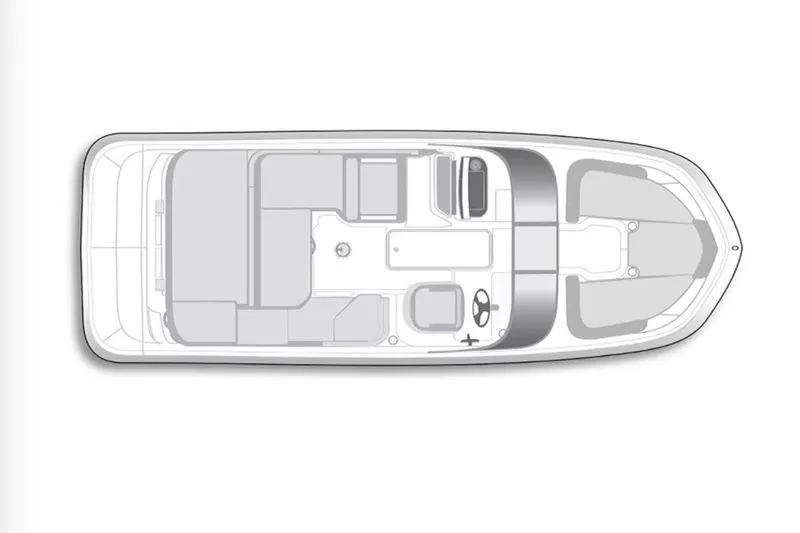 Slide: The Image of Manufacturer Provided Image: 2025 Bayliner VR6 Bowrider I/O top view layout, showcasing seating and helm design. - 20