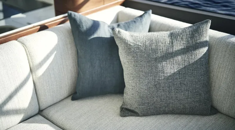 Slide: The Image of Luxurious seating with cushions on 2025 Princess F65 yacht. - 20