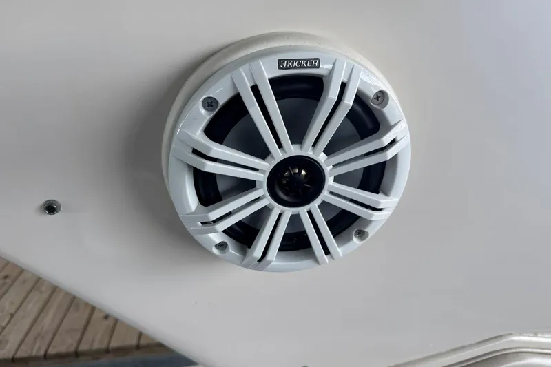 Slide: The Image of Kicker speaker installed on a 2000 Regal Commodore 3260 boat. - 15