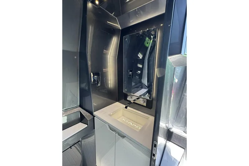 Slide: The Image of Modern bathroom interior in 2023 Adrenaline 47, featuring sleek design and mirror. - 12