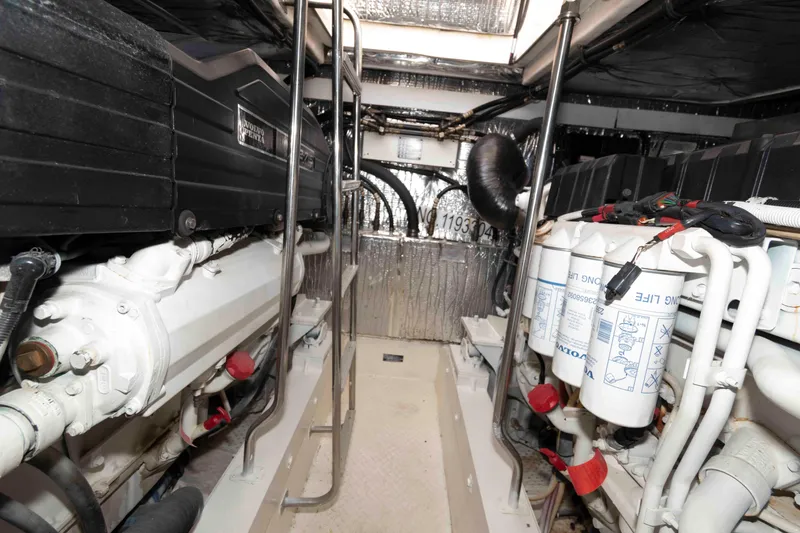 Slide: The Image of Engine room of 2007 Cruisers Yachts 520 Express with Volvo Penta engines. - 22