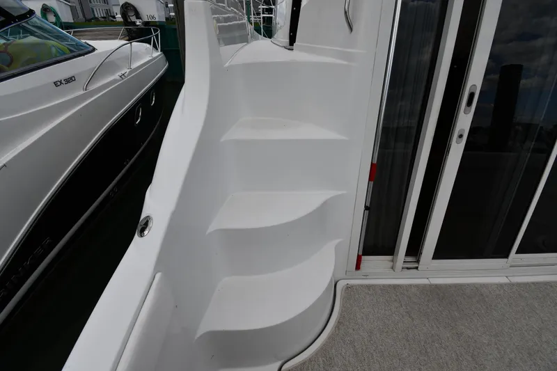 Slide: The Image of Staircase on 2001 Carver 350 Mariner yacht, leading to upper deck. - 15