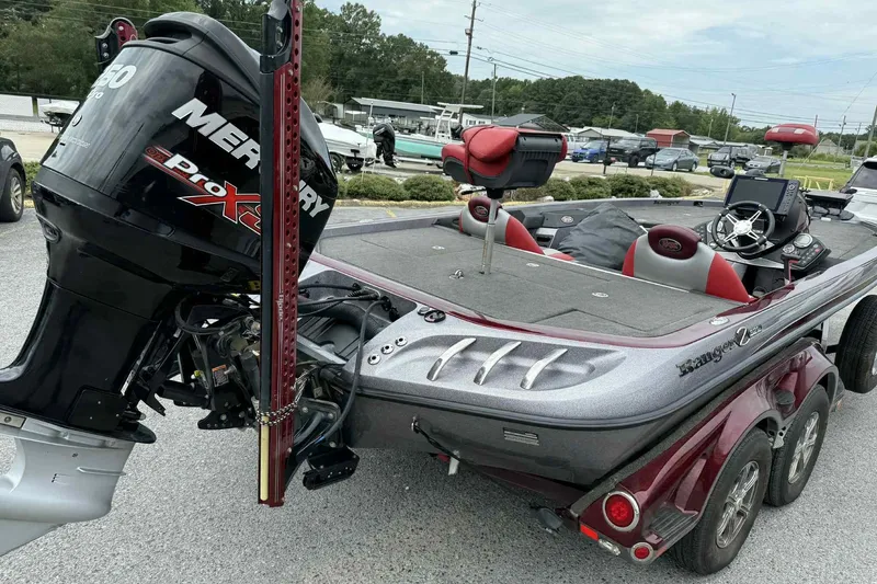 Slide: The Image of 2014 Ranger Z521 Comanche boat with Mercury Pro XS engine, parked on a trailer. - 7