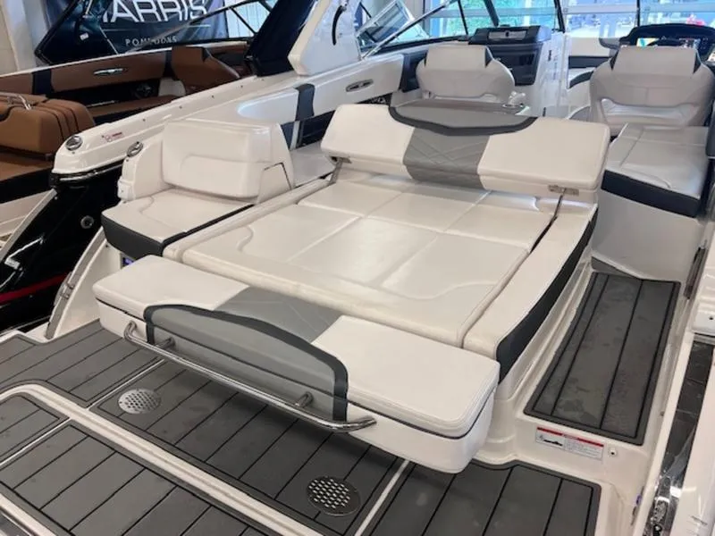 Slide: The Image of 2021 Chaparral 307 SSX boat interior with luxurious seating and modern design. - 32