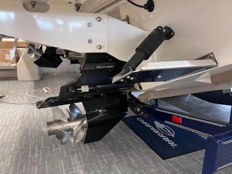 Slide: The Image of 2021 Chaparral 307 SSX boat with MerCruiser outdrive on display. - 37