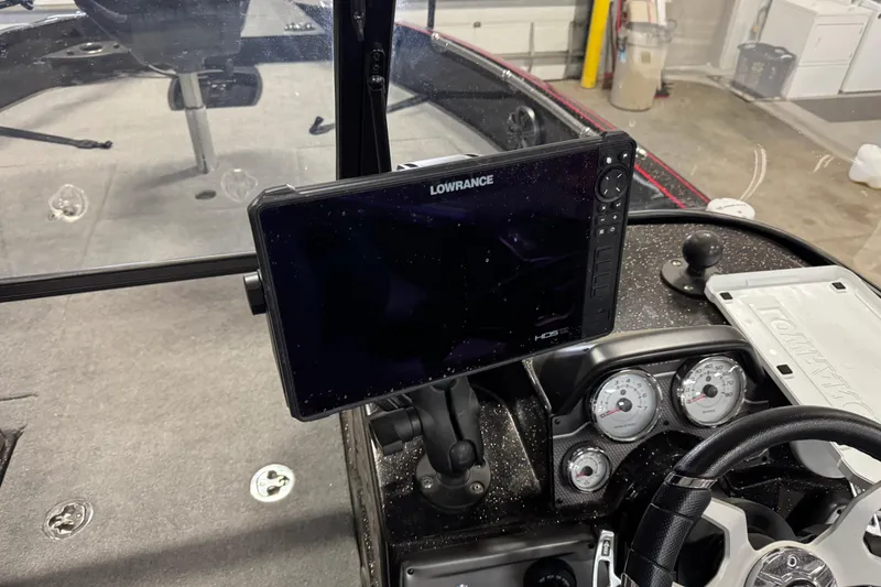 Slide: The Image of 2024 Nitro ZV21 boat dashboard with Lowrance HDS display and gauges. - 11