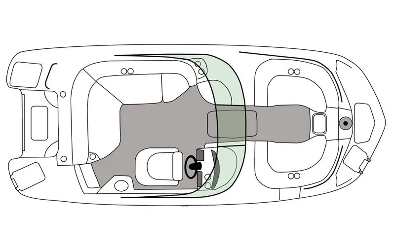 Slide: The Image of Manufacturer Provided Image: Top view layout of a 2015 Hurricane SunDeck 2200 OB boat. - 22
