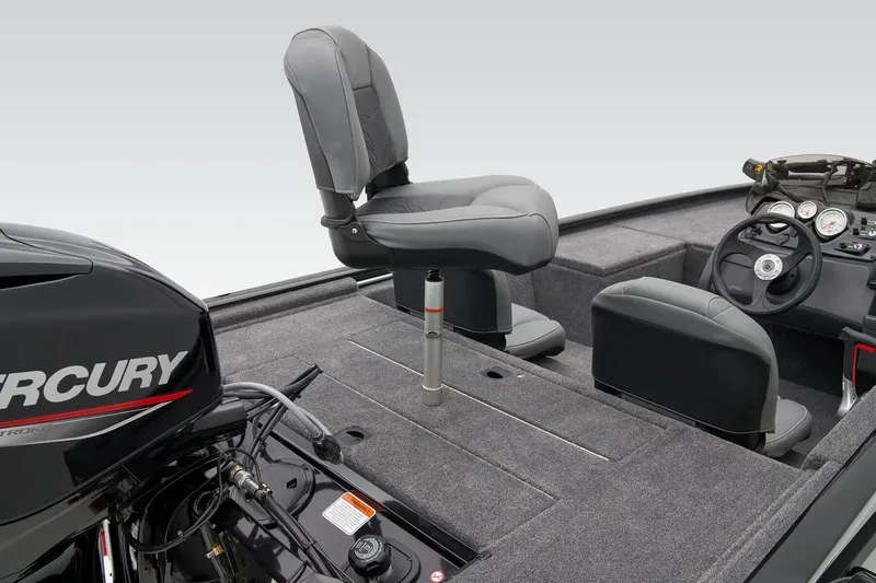 Slide: The Image of Manufacturer Provided Image: 2026 Tracker Pro 170 boat interior with seating and Mercury engine. - 37