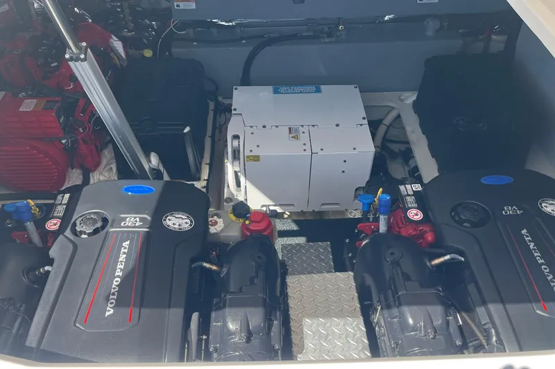 Slide: The Image of Luxurious interior of 2023 Regal 38 Grande Coupe with cozy bed and seating area. - 25