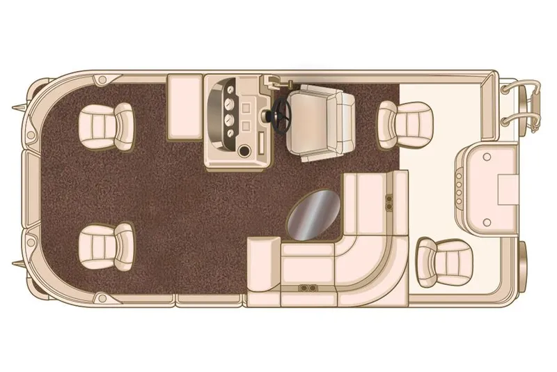 Slide: The Image of Manufacturer Provided Image: 2016 Sylvan Mirage Fish 8520 4-PT boat layout with seating and helm. - 32