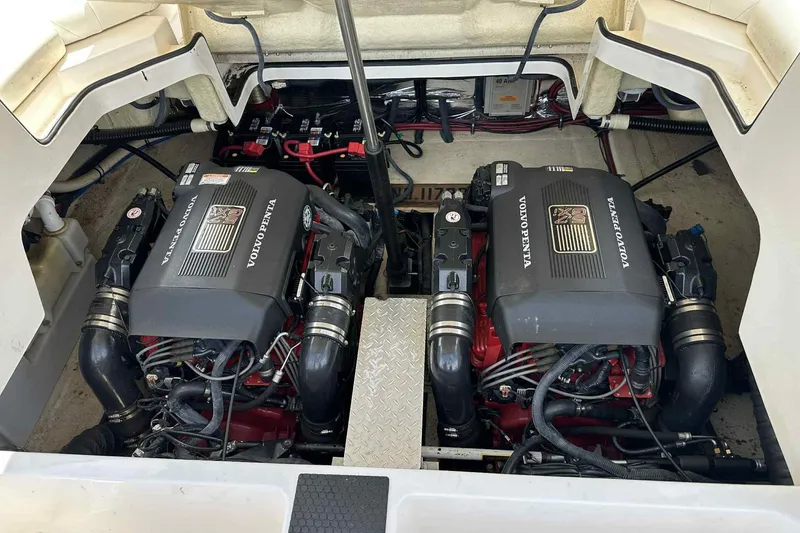 Slide: The Image of Engine compartment of a 2005 Regal 3350 Sport Cruiser with dual Volvo Penta engines. - 28