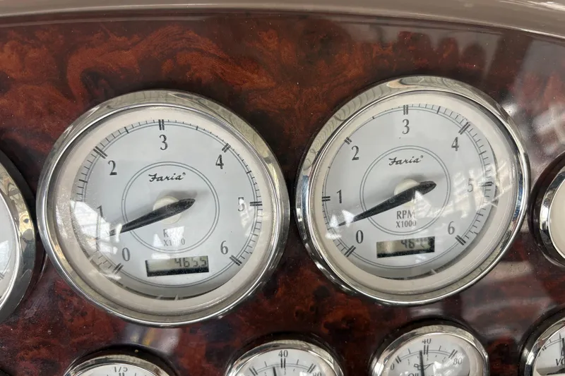 Slide: The Image of Close-up of 2005 Regal 3350 Sport Cruiser gauges displaying RPM readings. - 8