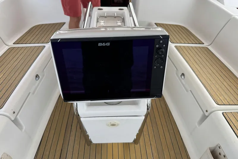 Slide: The Image of B&G navigation system on Jeanneau 409 sailboat with teak deck and seating. - 8