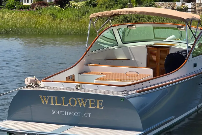 Slide: The Image of Nordic Star 33 Runabout 2006 boat named "Willowee" docked in Southport, CT. - 2