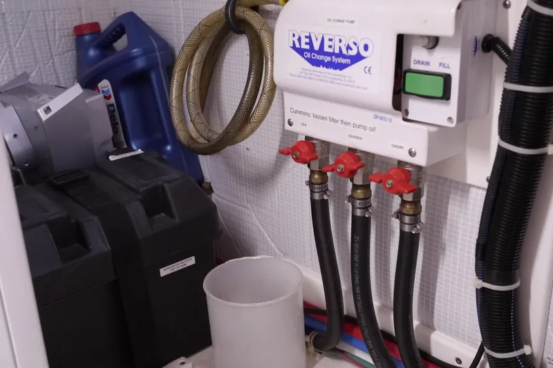 Slide: The Image of Engine room of 2013 American Tug 395 with Reverso oil change system. - 74